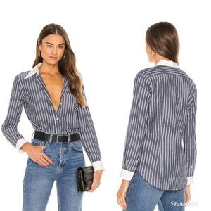 Revolve NILI LOTAN Hailey striped cotton-poplin shirt